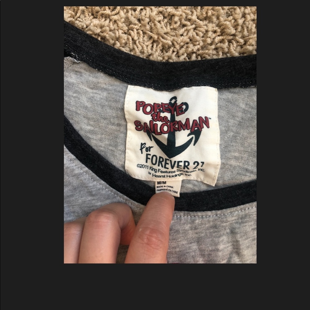 F21 Popeye baseball tea Sz M - Picture 5 of 7